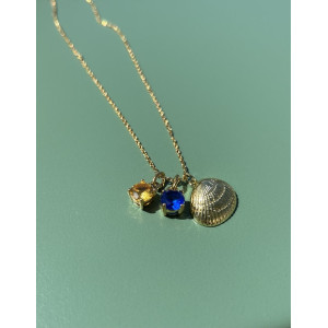 Collier Bahia jaune et bleu