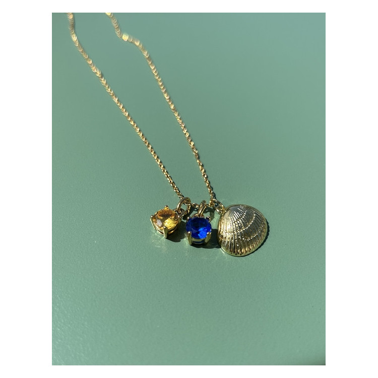 Collier Bahia jaune et bleu