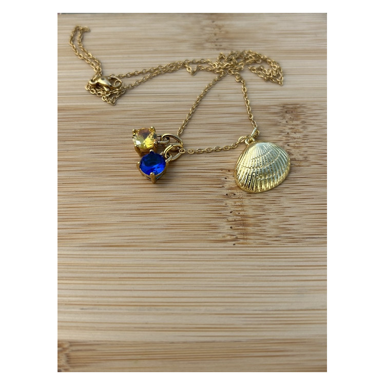 Collier Bahia jaune et bleu