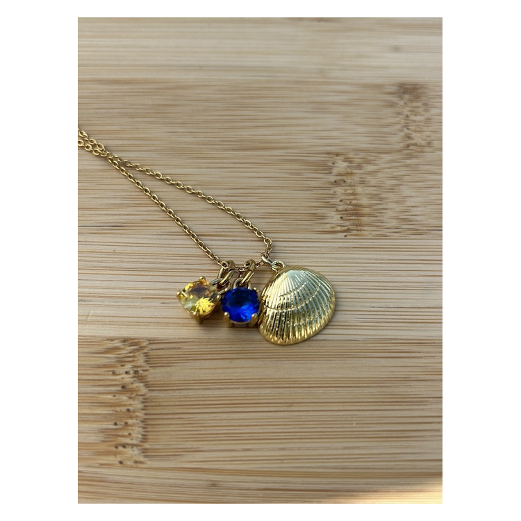 Collier Bahia jaune et bleu