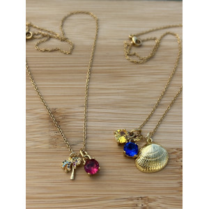 Collier Bahia jaune et bleu