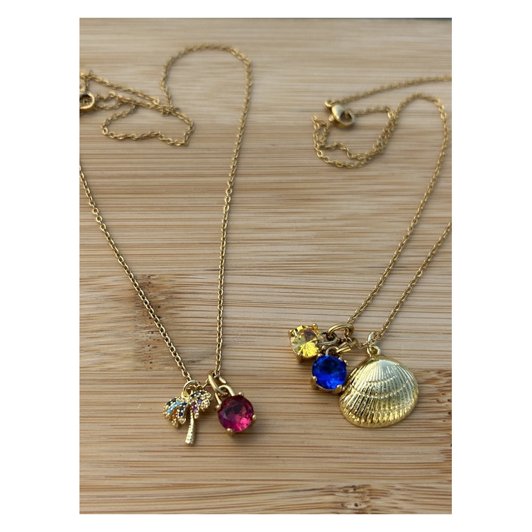 Collier Bahia jaune et bleu