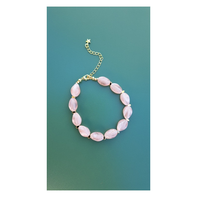 Bracelet Lola rose pêche