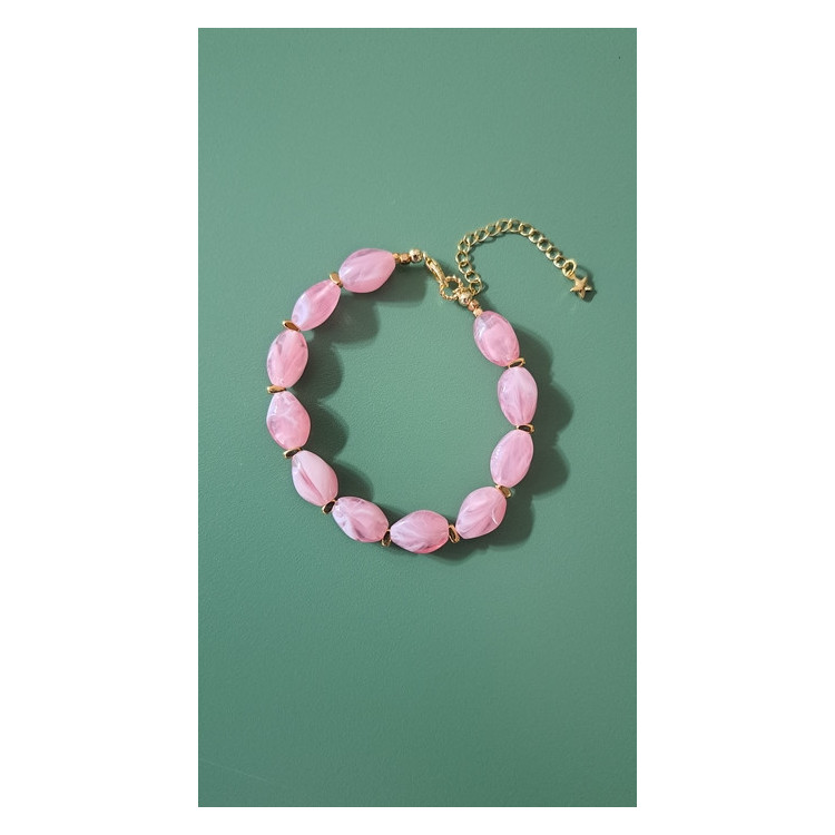 Bracelet Lola rose guimauve.