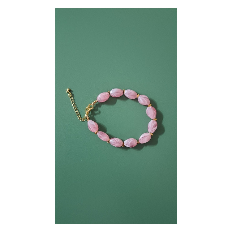 Bracelet Lola rose guimauve.