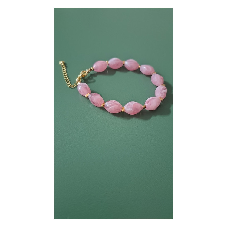 Bracelet Lola rose guimauve.