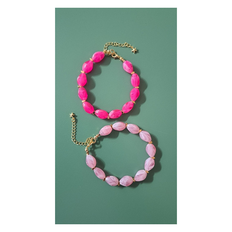Bracelet Lola rose guimauve.