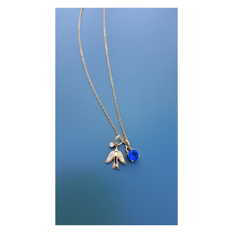 Collier Hirondelle bleu