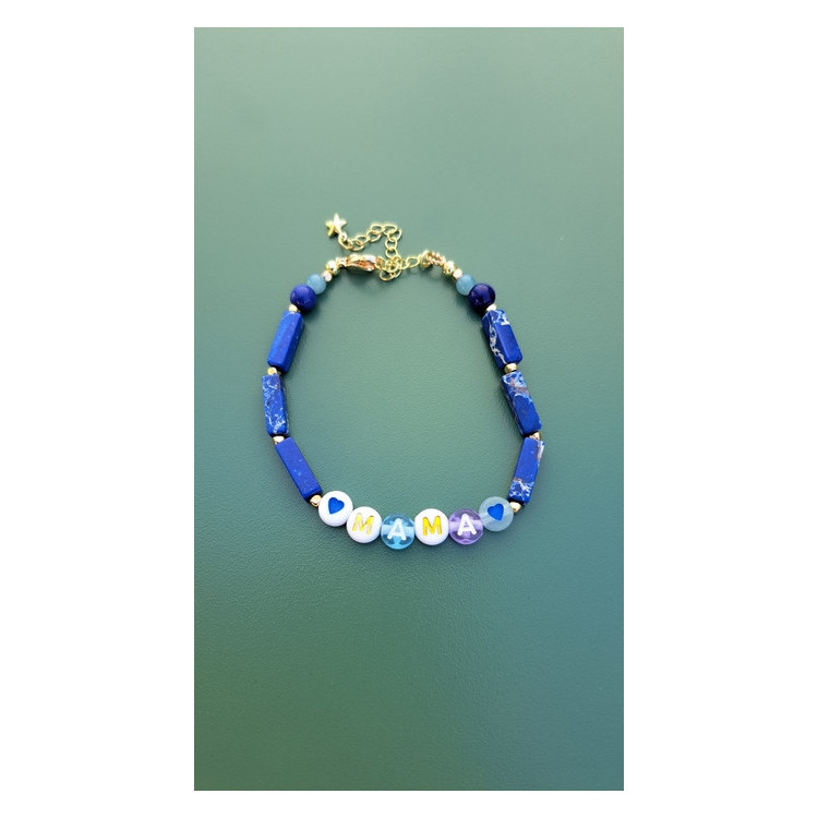Bracelet Mama bleu roi