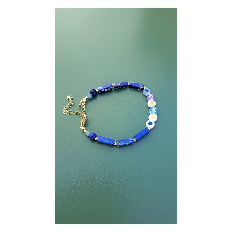 Bracelet Mama bleu roi