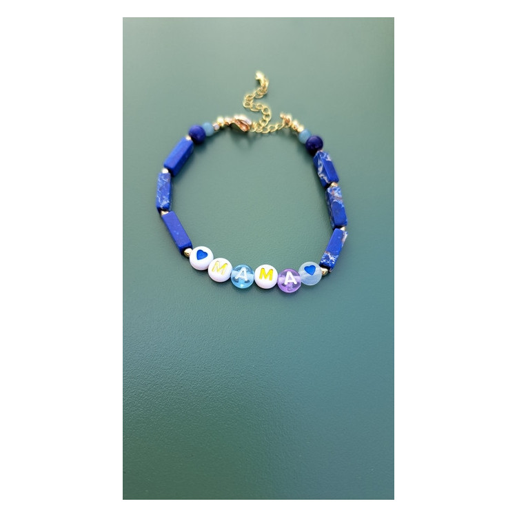 Bracelet Mama bleu roi
