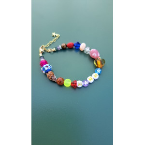 Bracelet Mamma fleur rouge