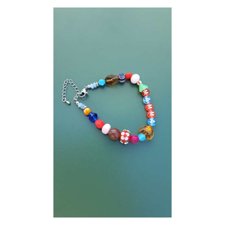 Bracelet Mamma fleur verte