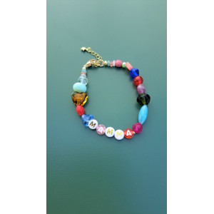 Bracelet Mamma fleur bleu