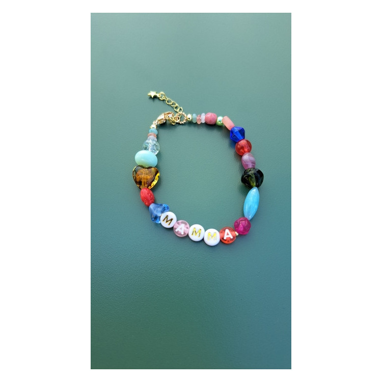 Bracelet Mamma fleur bleu