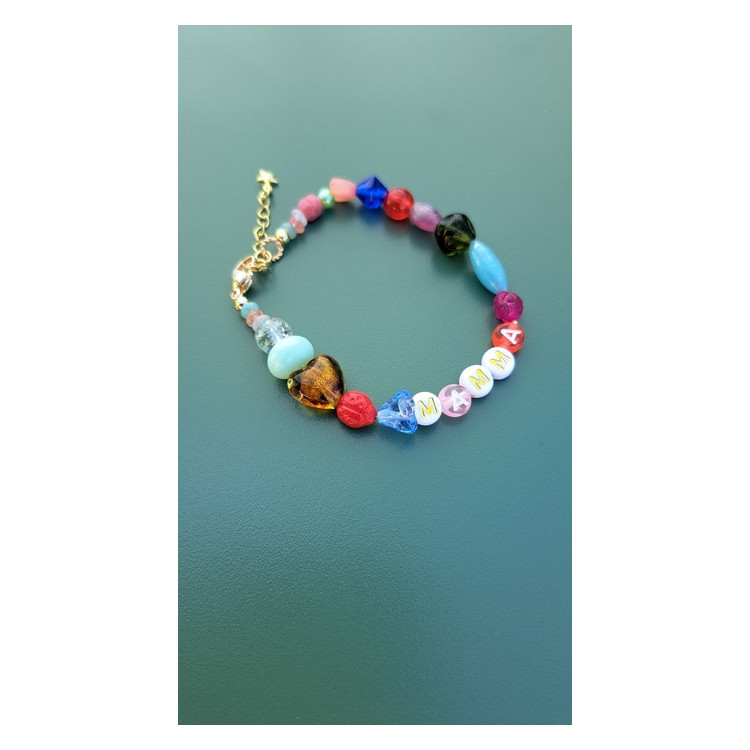 Bracelet Mamma fleur bleu