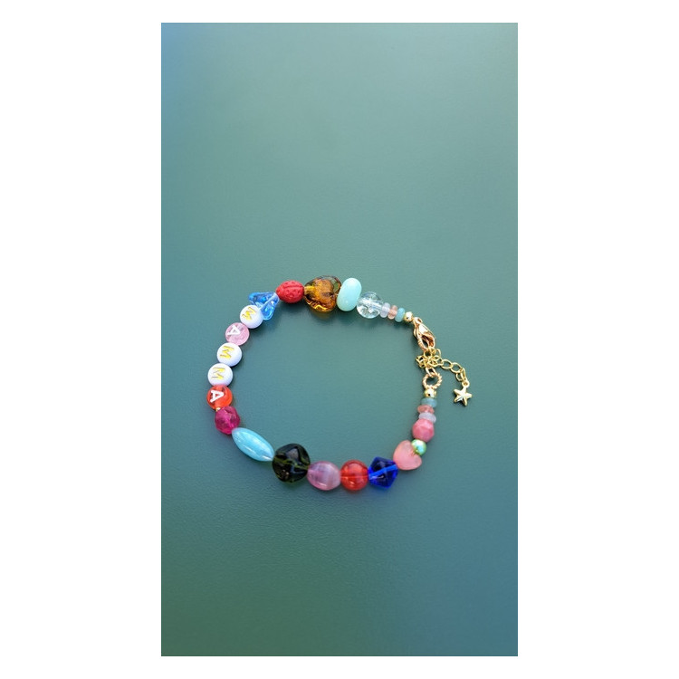 Bracelet Mamma fleur bleu
