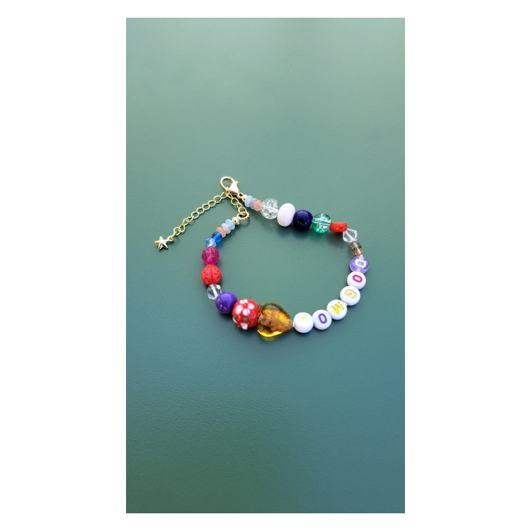 Bracelet Dogmom coeur topaze