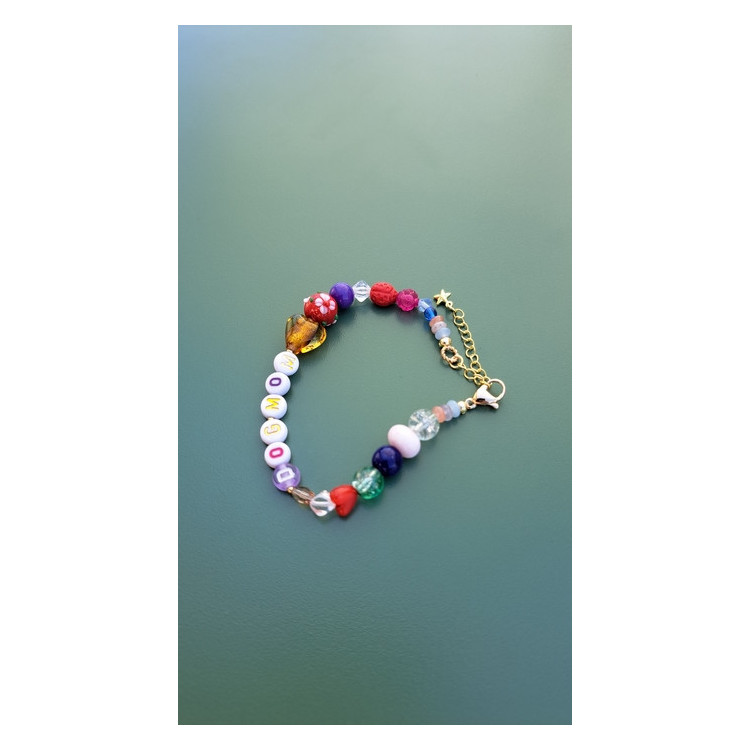 Bracelet Dogmom coeur topaze