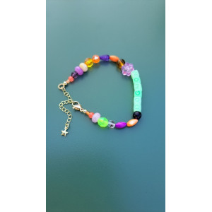Bracelet Dogmom fleur mauve