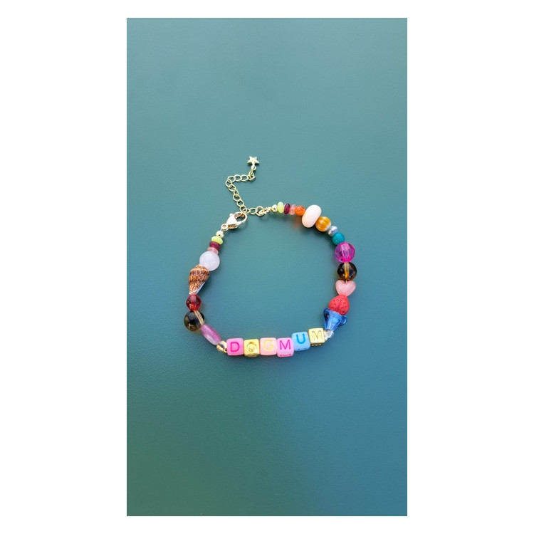 Bracelet Dogmum fleur bleu