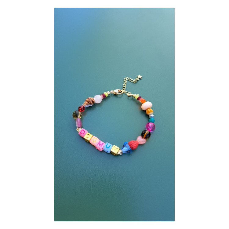 Bracelet Dogmum fleur bleu