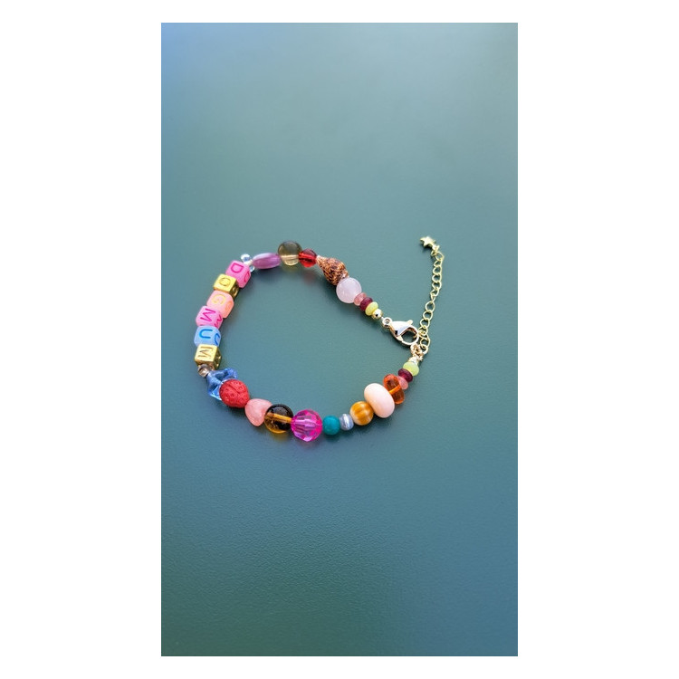 Bracelet Dogmum fleur bleu