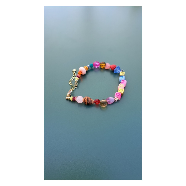 Bracelet Dogmum fleur bleu