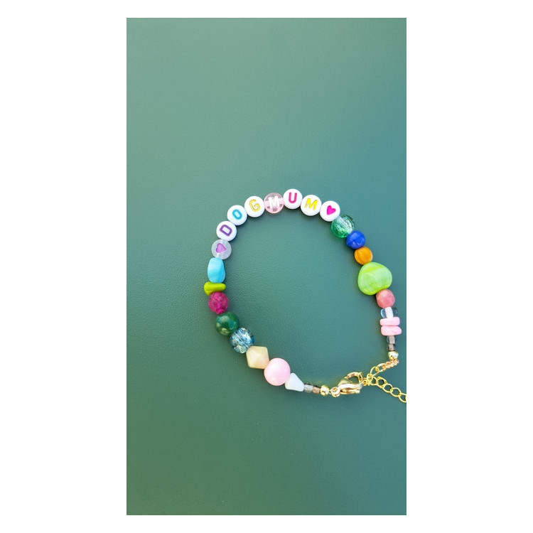 Bracelet Dogmum coeur vert