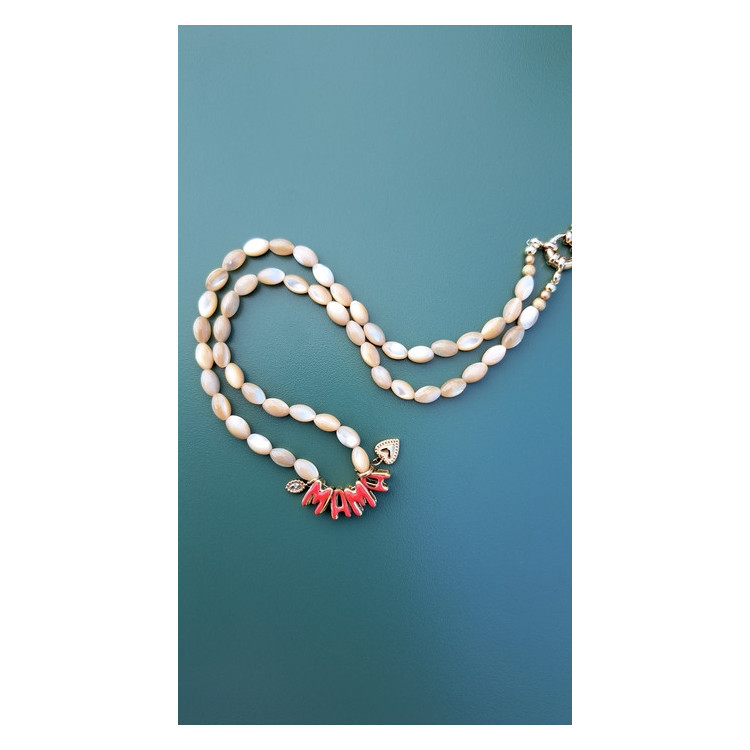 Collier Mama coeur doré