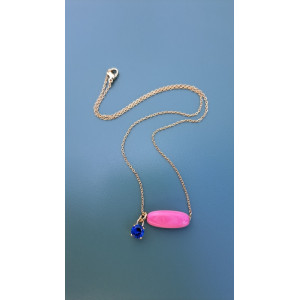 Collier Téa rose zirconium bleu roi
