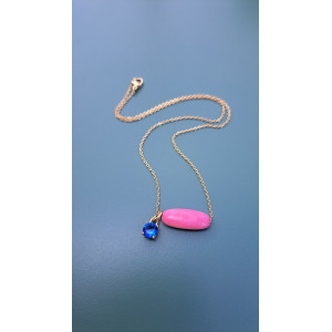 Collier Téa rose zirconium bleu roi