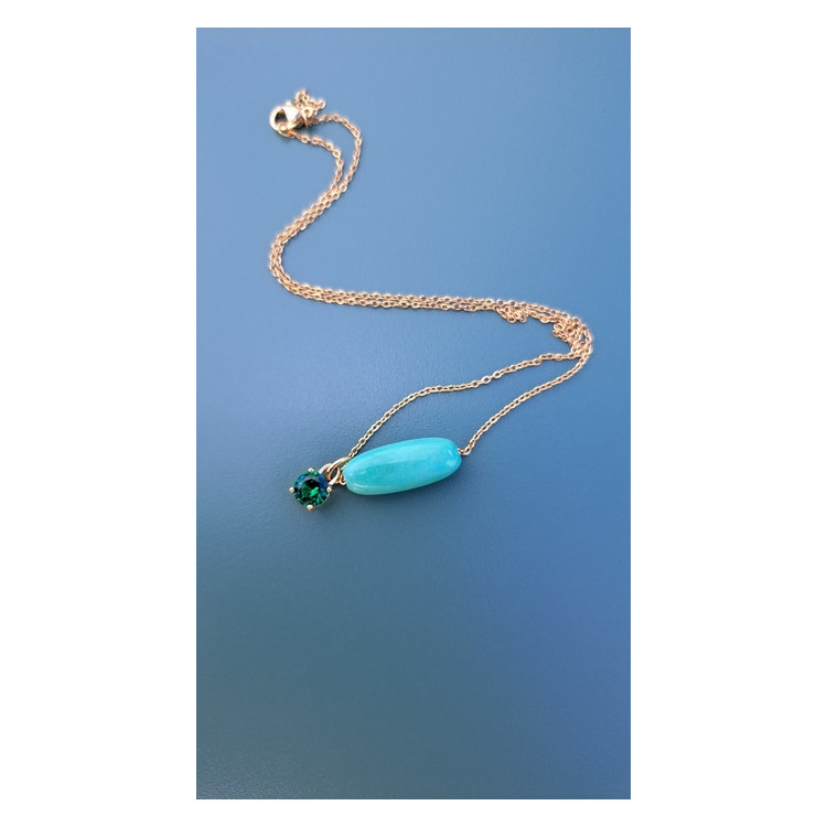 Collier Téa vert zirconium vert menthe