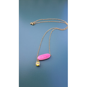 Collier Téa rose zirconium jaune soleil