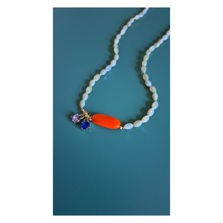 Collier Gaïa orange