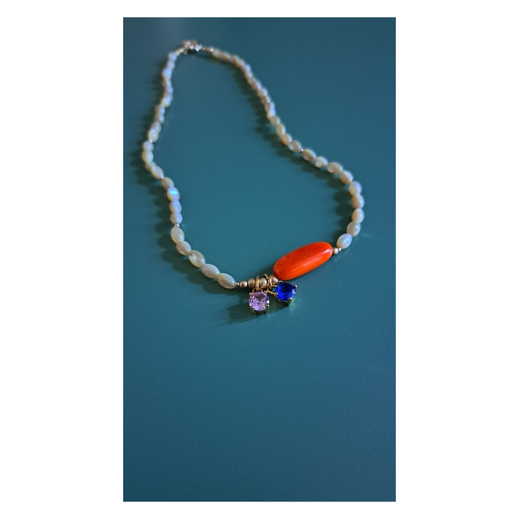 Collier Gaïa orange