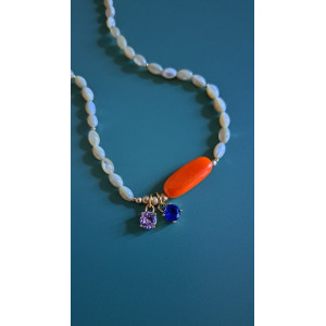 Collier Gaïa orange