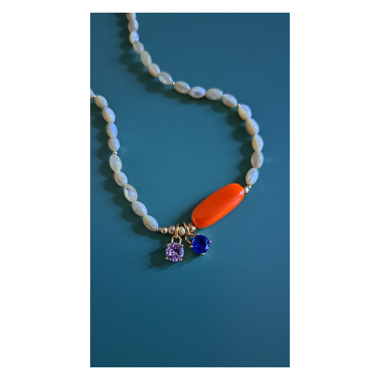 Collier Gaïa orange
