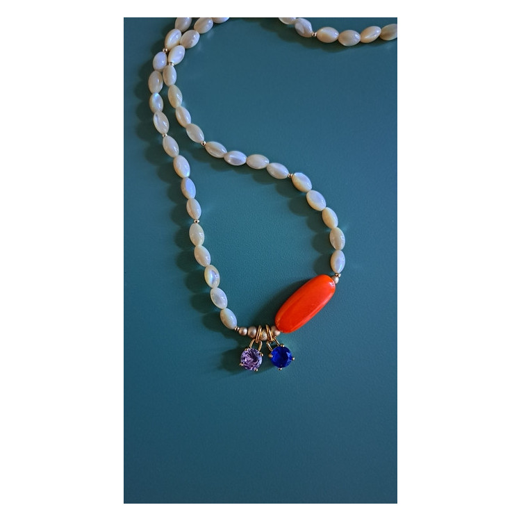 Collier Gaïa orange