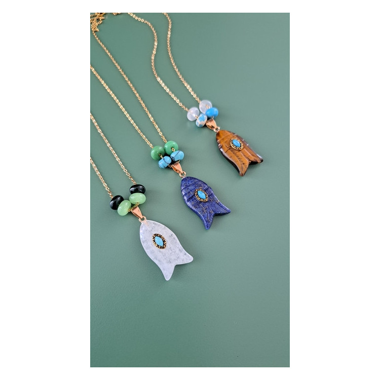 Collier Egée quartz blanc