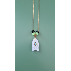Collier Egée quartz blanc