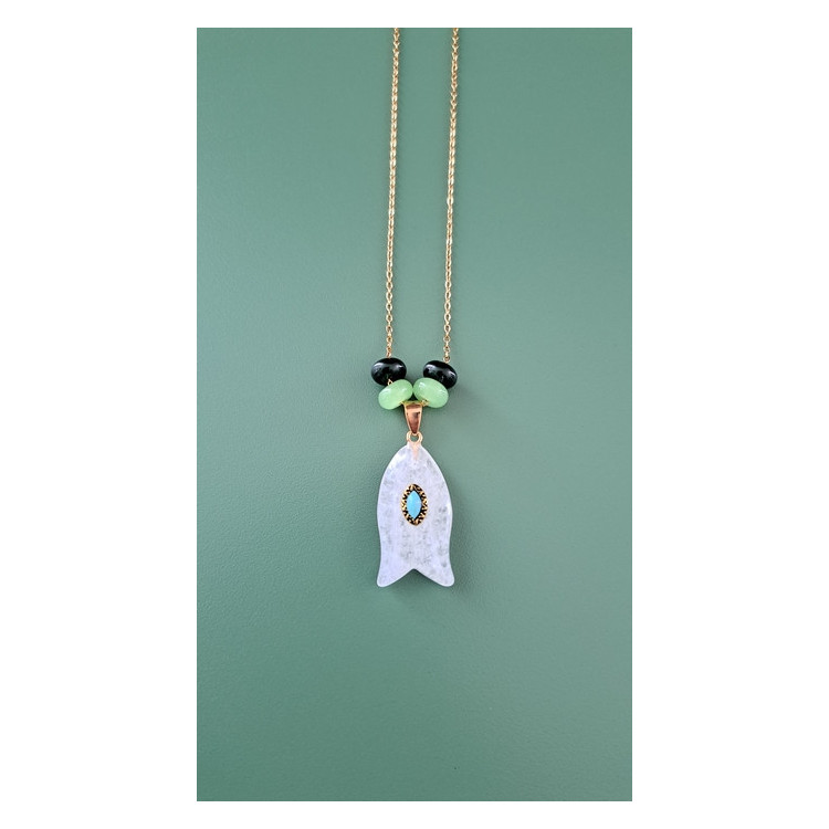 Collier Egée quartz blanc