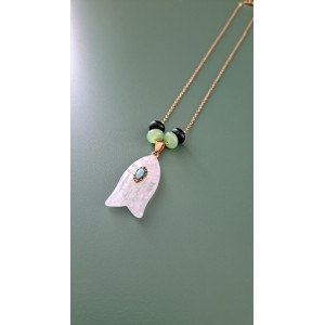 Collier Egée quartz blanc
