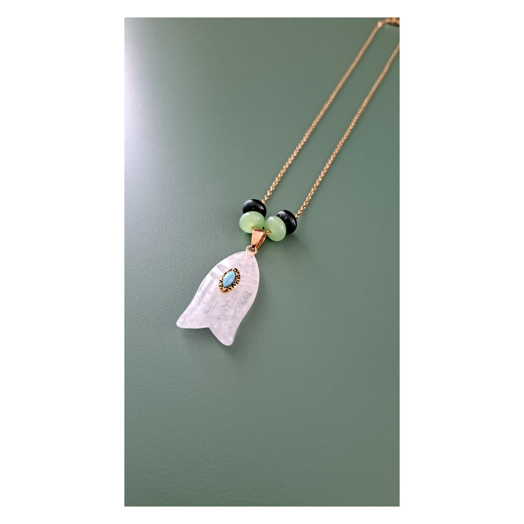 Collier Egée quartz blanc