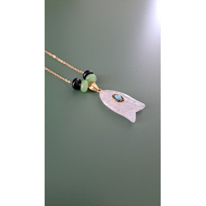 Collier Egée quartz blanc