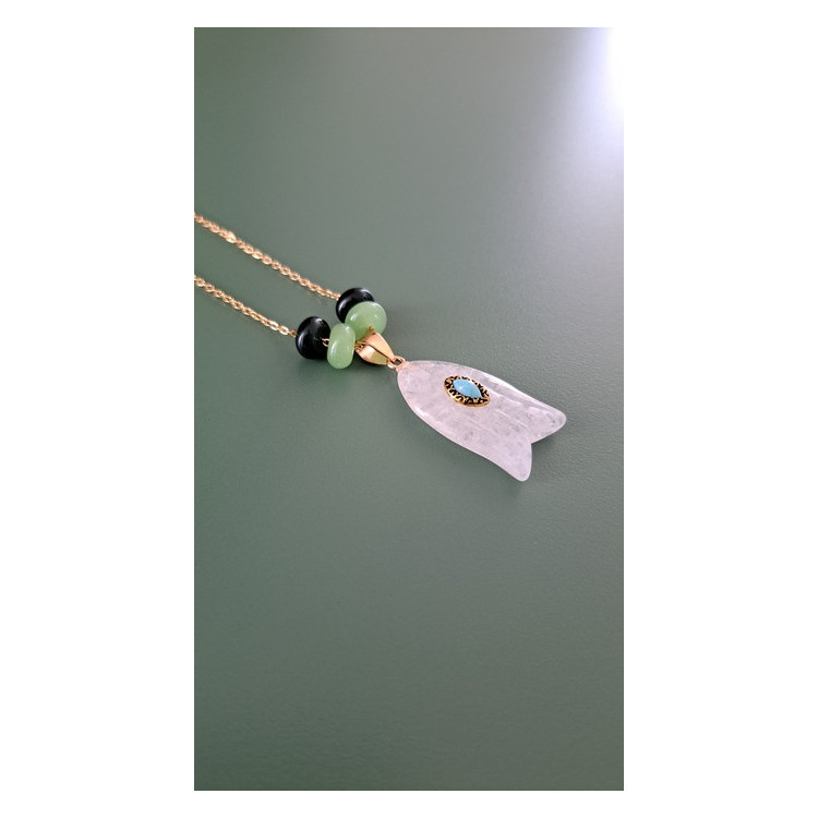 Collier Egée quartz blanc