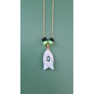 Collier Egée quartz blanc