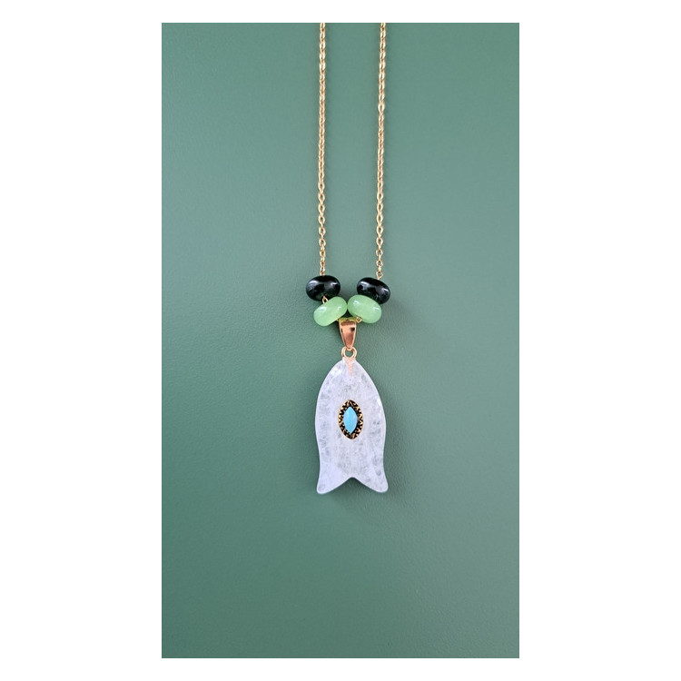 Collier Egée quartz blanc