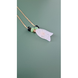 Collier Egée quartz blanc