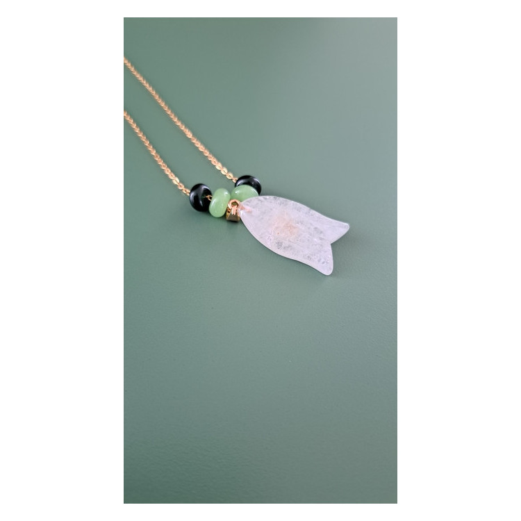 Collier Egée quartz blanc